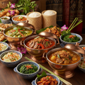 Thai curry feast catering buffet spread